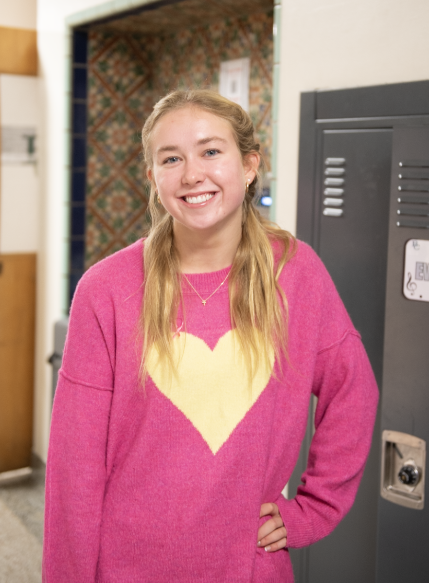 10.24.24 Senior Kelly Early dressed in pink for pink day. 